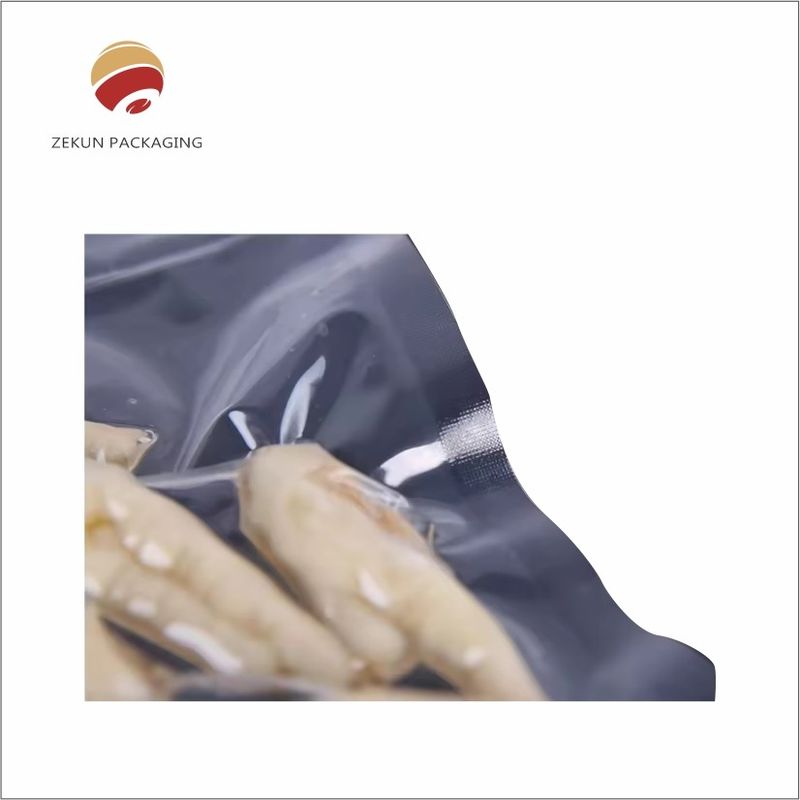 ফুড ভ্যাকুয়াম স্টোরেজ ব্যাগ সিএমওয়াইকে/প্যান্টন ৩-পার্শ্বযুক্ত ক্লিয়ার গ্রাভারি প্রিন্টিং তাপ সীল